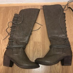 Tall gray boots